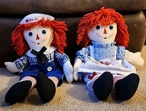 Aurora Inc. Raggedy Ann and Andy Dolls. 16". Made In China In 2022. - Picture 1 of 15