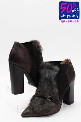 PVP€337 POLLINI Botines Cuero US5 IT35 EU36 UK2 HECHOS A MANO en Italia Foto 1 de 4