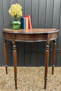 Reproduction Regency Style Console Hall Table With Inset Leather Top - Picture 1 of 14