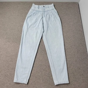 Vintage Lee Mom Damenjeans Größe 8 hohe Taille spitz zulaufend plissiert helle Waschung hergestellt in den USA - Bild 1 von 12