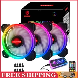 12cm RGB Small 6 Pin PC Case Cooling Fan with Controller (3 Fan) - Bild 1 von 12