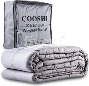 20lb Queen Cotton & Glass Beads Weighted Blanket 60” x 80” - Picture 1 of 6