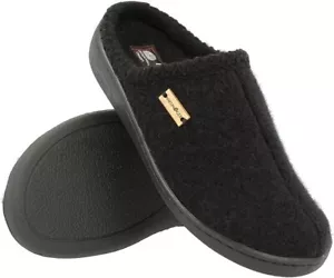 HAFLINGER Unisex at Nordkap Wool Hard Sole Slippers, Black, M:8 W:10 - Picture 1 of 2