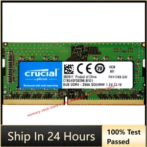 CRUCIAL 8GB DDR4 2666 PC4-21300 Laptop SODIMM 260-Pin Notebook Memory RAM 1x 8G - Picture 1 of 7