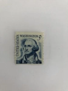 Francobollo USA vintage 1966 blu George Washington 5 centesimi non annullato - Foto 1 di 2