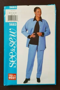 S&S-5683 Shirt & Pants Sewing Pattern See & Sew Size14-16-18 Uncut - Imagen 1 de 3