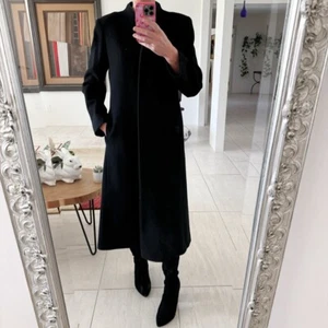 Fleurette Loro Piana schwarz City klassischer Wollmantel/Trench Größe 10P - Bild 1 von 13