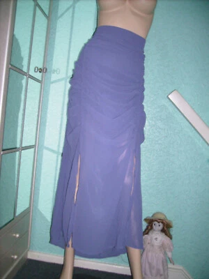 Abendrock langer Rock, 2 Schlitze und Tunnelzüge, blau, Größe 4XL, Bund 120 cm - Bild 1 von 4