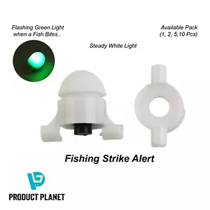Clip de punta de caña de alerta de huelga de pesca nocturna en alerta de mordida LED luz verde constante - Imagen 1 de 13