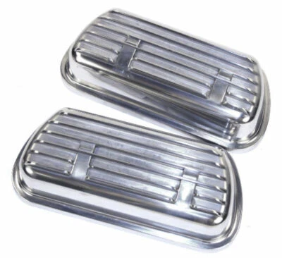 Empi 9138 Cubiertas de válvula de aluminio con aletas con clip con juntas para VW Bug Buggy Sand R Foto 1 de 2