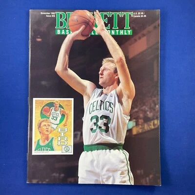 Tarjeta de baloncesto Beckett mensual #28 noviembre 1992 Larry Bird foto de portada Foto 1 de 2