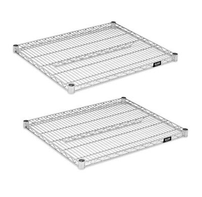 PAIR Of ULINE Commercial Chrome Wire Shelving (2 Shelves Per Box) 30  X  24  • 29.99$