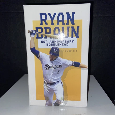 Milwaukee Brewers Ryan Braun 50th Anniversary Bobblehead New In Box Cover