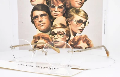 Oliver Peoples Eyeglasses RIMLESS GOLD JAPAN Titanium 44-20-143 679S CSLB44 - Image 1 of 4