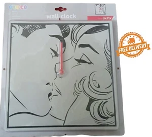 Neu Wanduhr Kiss 3D für Schlafzimmer Wohnzimmer leichtes Design Jubiläum - Bild 1 von 2