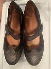 L'amour Des Pieds Zahavah Pewter Mosaic Leather Mary Jane Shoes Stretch Size 9 M