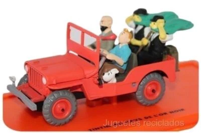 Tintin Nella terra del nero Auto Jeep willys MB 1943 1:43 Herge Milu Atlas - Immagine 1 di 3