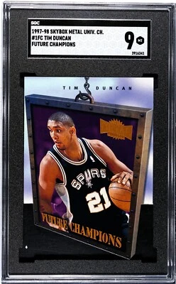 Tim Duncan 1997-98 Metal Universe Future Champions Rookie Card # 1FC SGC 9 Grade - Image 1 of 2