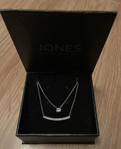 NEW IN BOX Jones New York Jackie Necklace 16” Cubic Zirconia layered double - Picture 1 of 4
