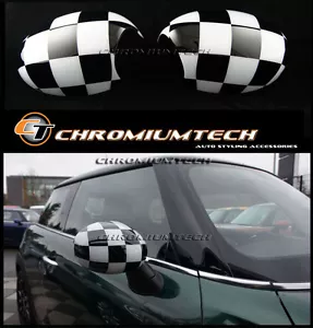 MK3 MINI Cooper/S/ONE F55 F56 F57 Chequered Flag Mirror Cap Cover for RHD models - Bild 1 von 5