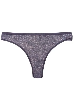 M&S TAUPE Geo Print Microfibre Thong - Size 6 to 18 - Image 1 of 3