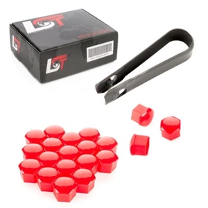 20x Wheel Screw Caps Shrouds Wheel Nuts Set 17mm Red Gloss for Land Rover - Picture 1 of 9