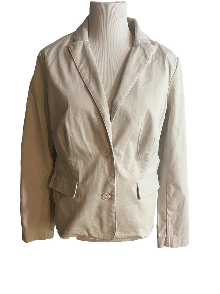 Blazer Concept K Mujer XL Y2K Chaqueta Retro Beige Algodón y Spandex Talla 44 Foto 1 de 4