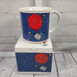 Cat Red Balloon SEASONS GREETINGS Snowy Christmas Coffee Cup Mug in Original Box - Picture 1 of 8