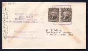 ECUADOR CANAL ZONE 1929 ECUADOR AIRWAY FIRST FLIGHT GUAYAQUIL - NEW YORK - Picture 1 of 2