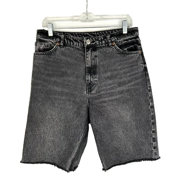 Monki Women's Black Cutoff Denim Shorts Size 30 - Image 1 of 4