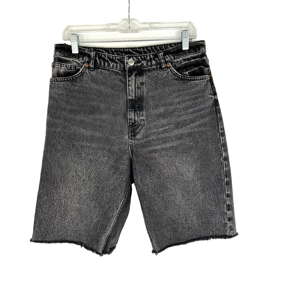 Monki Women's Black Cutoff Denim Shorts Size 30 - Image 1 of 4
