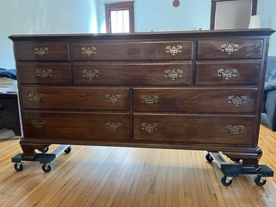 Ethan Allen Georgian Court  Solid Cherry 66” Ten Drawer Dresser #11-5213 - Image 1 of 4
