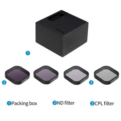 Telesin Camera Filters For GoPro Hero 11 10 9 Lens (1 CPL+ND8/16/32 Filters) - Image 1 of 4