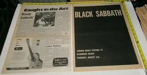 BLACK SABBATH Vintage Concert Date AD Advert Article Dec 1973 Ozzy 2pc Lot Metal - Picture 1 of 4