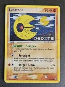 Lunatone 36/107 Pokemon Ex Deoxys Reverse Holo Card Damaged - Picture 1 of 2