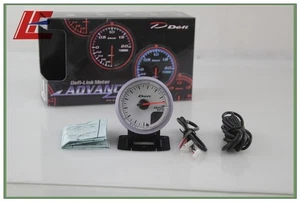 2.5" 60mm Blanco Cara Medidor Aire Combustible Ámbar Rojo/Blanco Luces con Botón - Imagen 1 de 7