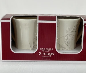 Target Birchwood Chalet Tannenzapfen 2er Set Kaffeetassen 12 0z. NEU IM KARTON - Bild 1 von 6