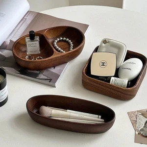 Vintage Holz Schreibtisch Organizer Tablett, Aufbewahrungsbox für Schmuck, Parfüm - Bild 1 von 12