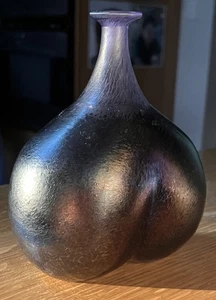 Kosta Boda Bertil Vallien Purple Volcano Rare Glass Vase #48137;Art Coll; 5 3/4" - Picture 1 of 12