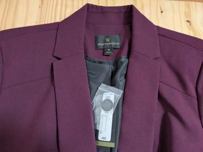new-with-tags orig.$60 size 12 Worthington purple burgundy blazer - Image 1 of 4