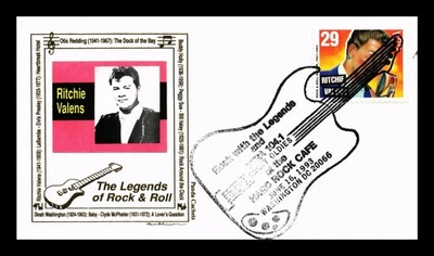 DR JIM STAMPS US COVER RITCHIE VALENS LEGENDS OF MUSIC FDC PASTED ON CACHET - Image 1 of 2