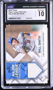 2022 Topps Will Smith #MLM-WS Major League Materials Baseball CGC 10 - Picture 1 of 2