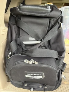 Polo Ralph Lauren Rolling Duffle Bag carry On Luggage Black EUC - Picture 1 of 16
