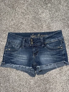 Women’s Juniors Wallflower Low Waisted Short Jean Shorts Size 0 - Picture 1 of 2