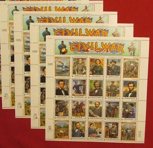 Three Sheets x 20 = 60 of American CIVIL WAR 32¢ US Postage Stamps. USA Sc 2975 - Picture 1 of 6