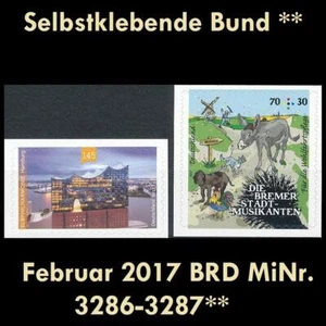 BRD MiNr. 3286-3287 ** Selbstklebende Bund Februar 2017, postfrisch - Picture 1 of 3