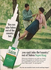 Anuncio impreso vintage de tabaco Salem Super King Cigarettes 1968 - Imagen 1 de 1