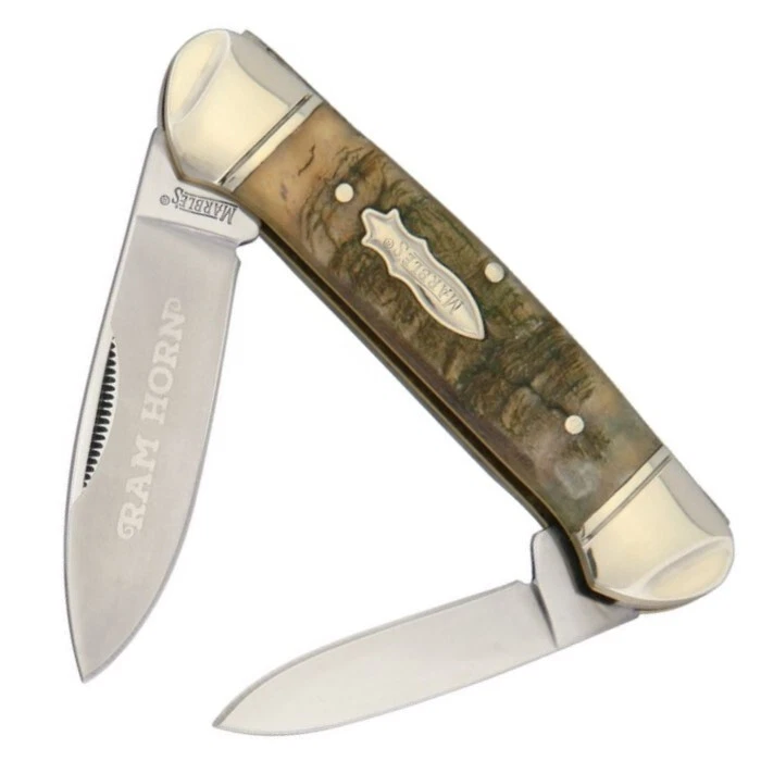 Marbles Mr360 Brown Rams Horn Kb203 Canoe EDC Folding Knife Pocket Folder