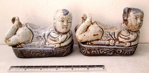 Juego de 2 almohadas de opio de porcelana vintage de Vietnam - Imagen 1 de 9