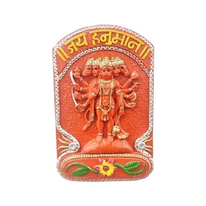 Resin Panchmukhi Lord Hanuman Wall Hanging Statue/Showpiece (Size: 8 X 5 inch) - Picture 1 of 4